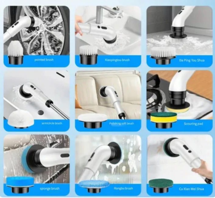 Super Cepillo De Limpieza Eléctrico Giratorio 9 en 1 y 🚚 ¡ENVÍO GRATIS a todo HONDURAS!